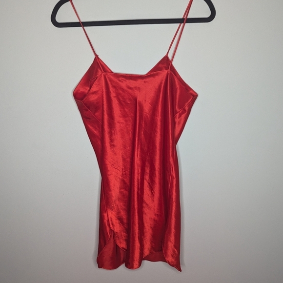 Vintage Intimate Affair California Red Velvet Slip Dress Womans size small - Picture 3 of 5